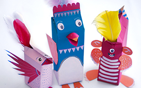 Gör en kyckling av ett mjölkpaket!