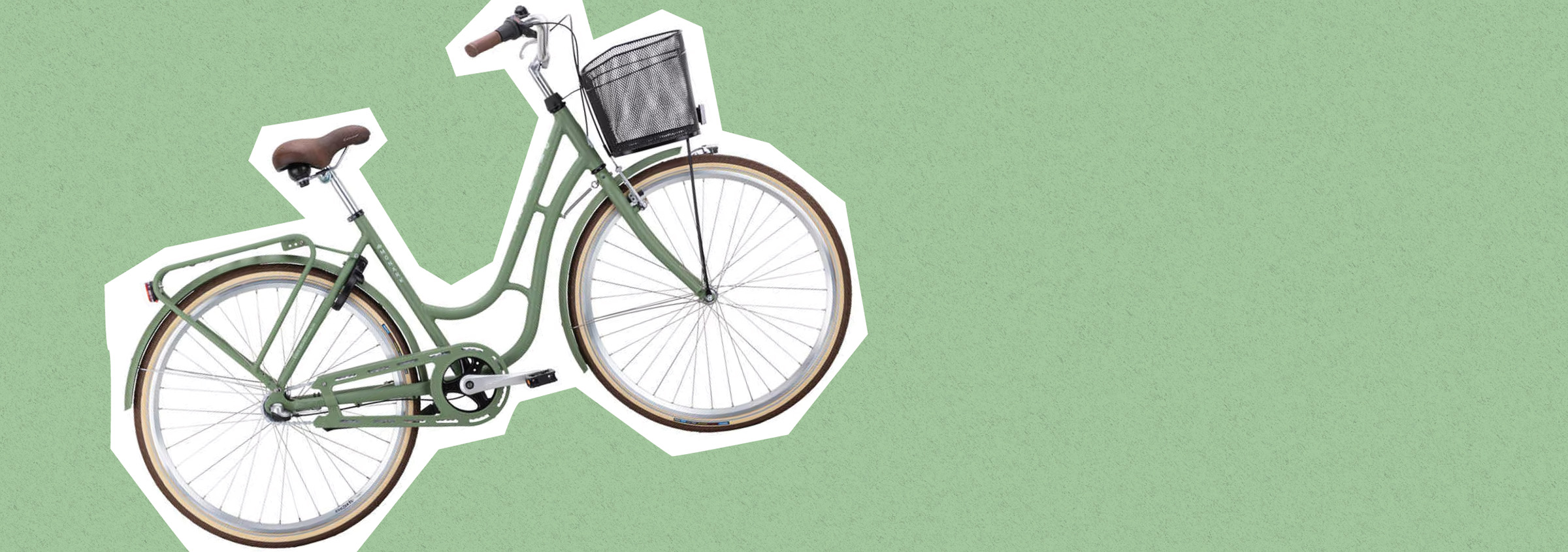 Cykel på grön bakgrund