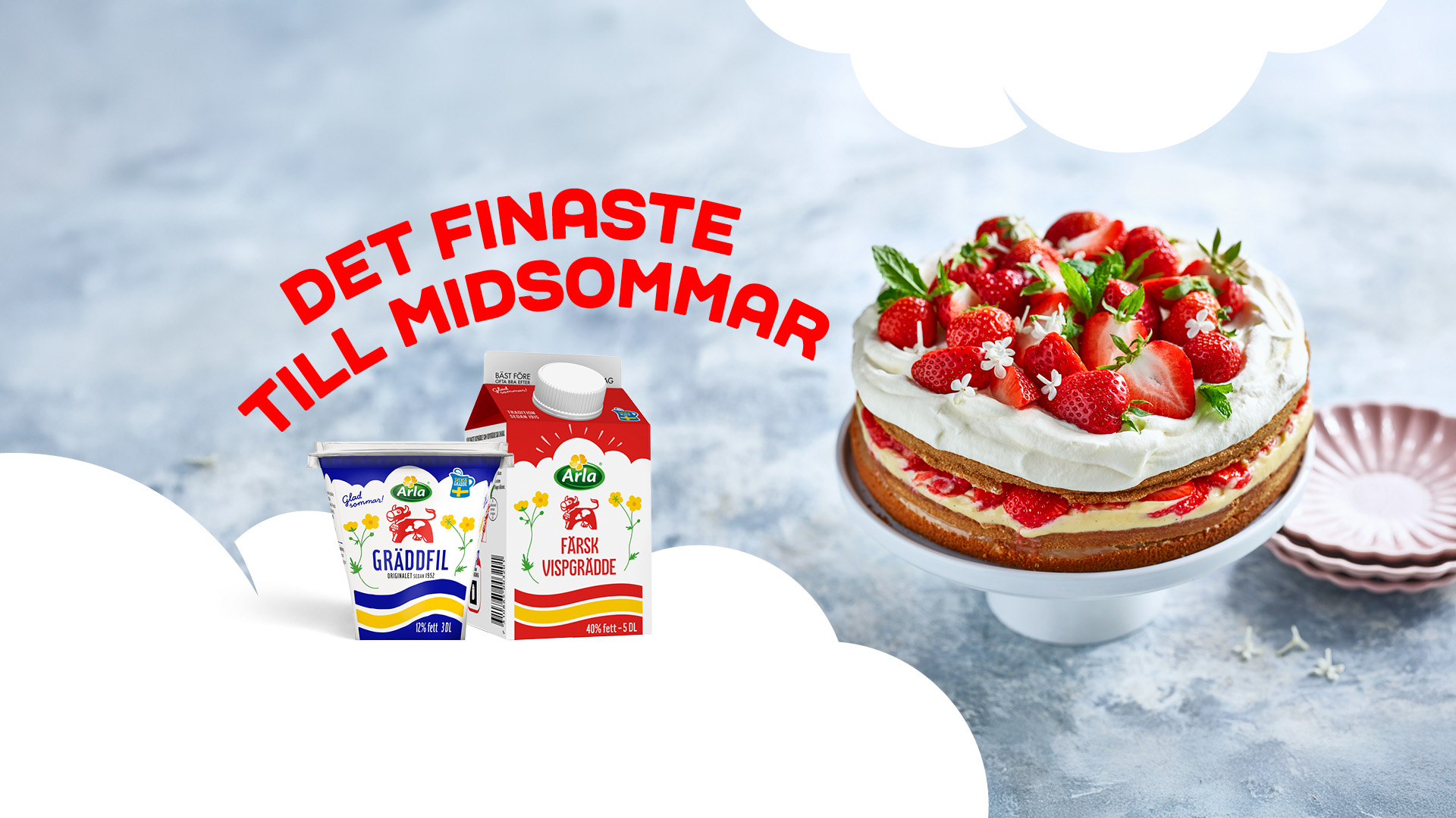 Det finaste till midsommar, gräddfil & vispgrädde