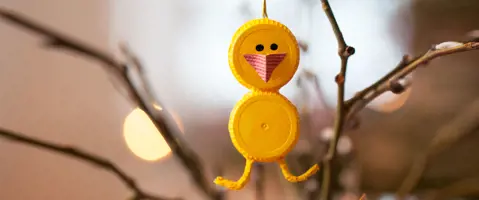Påskkyckling till påskriset pyssel