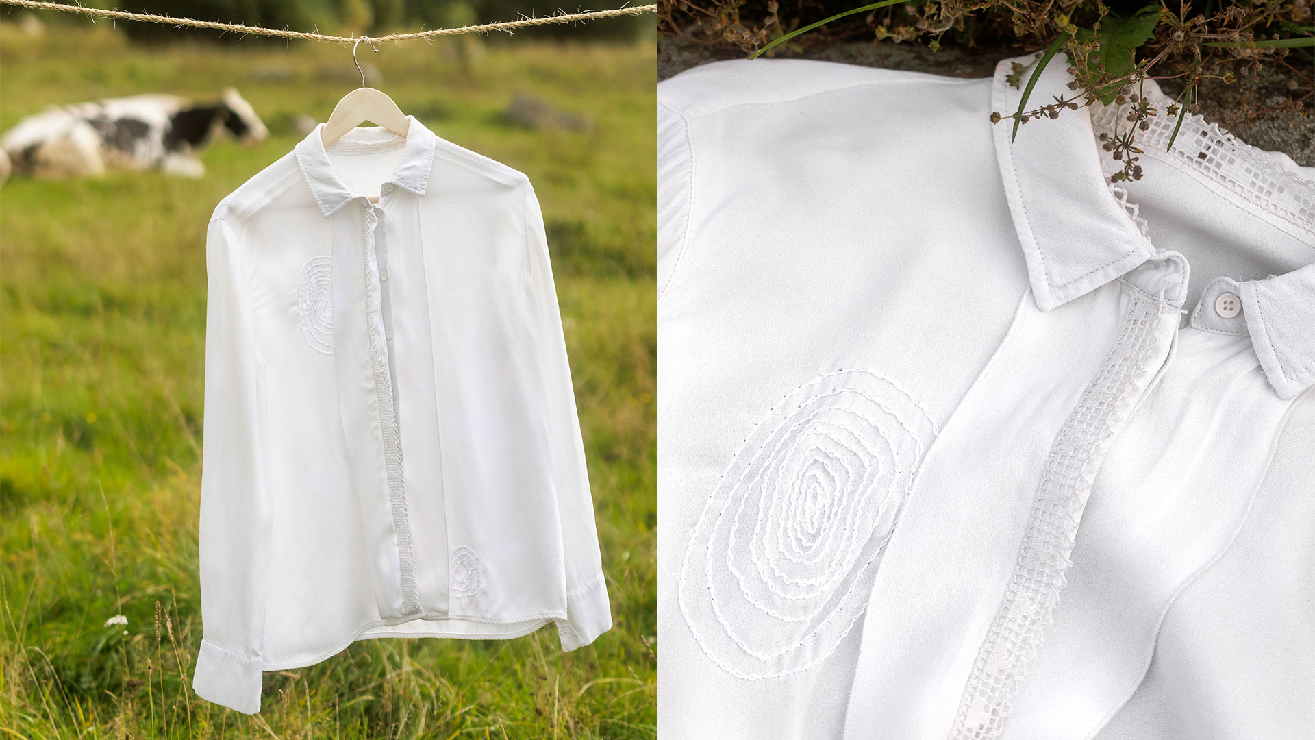 Vit skjorta med vi brodyr