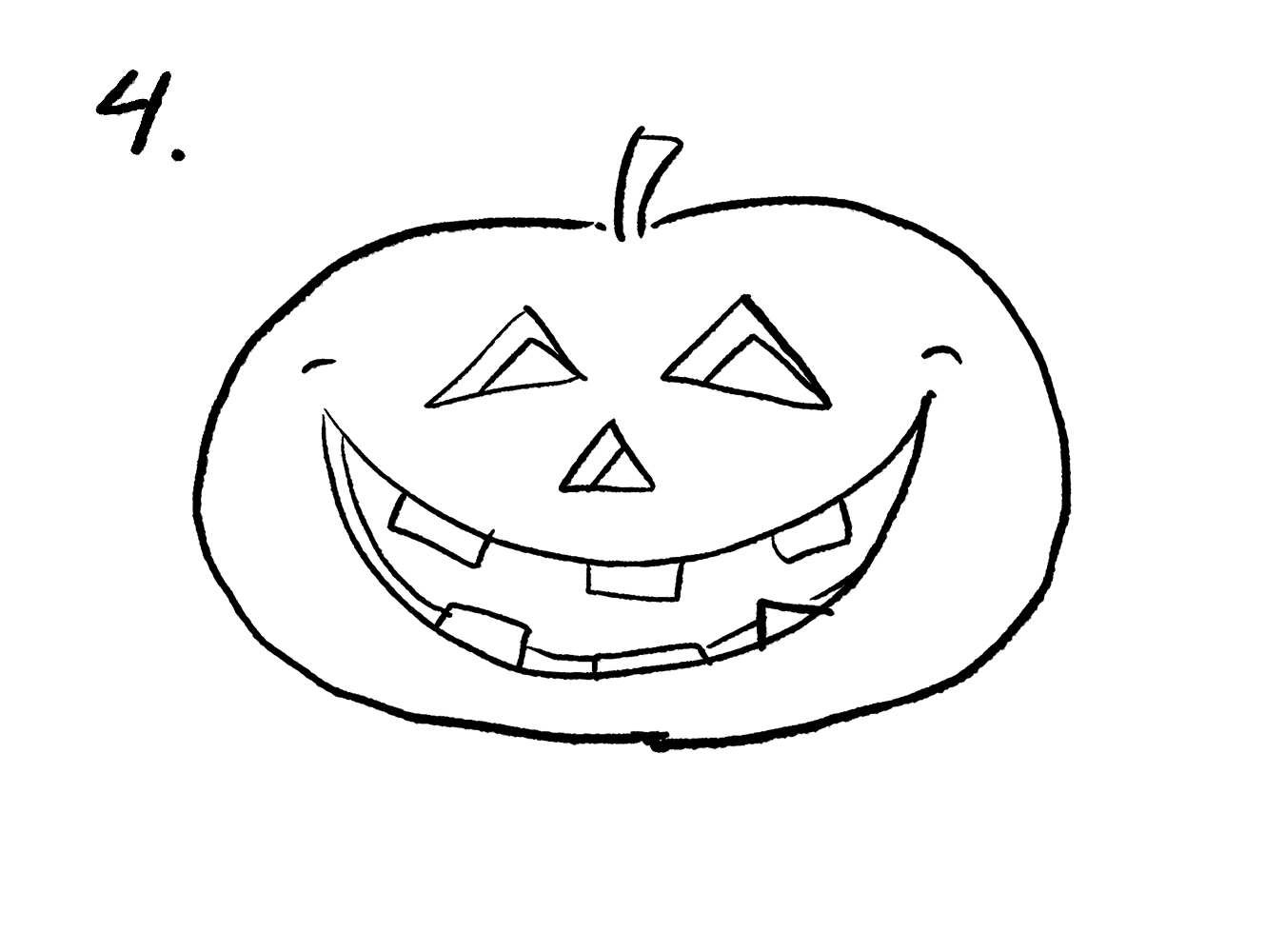 Rita en halloweenpumpa – steg 4