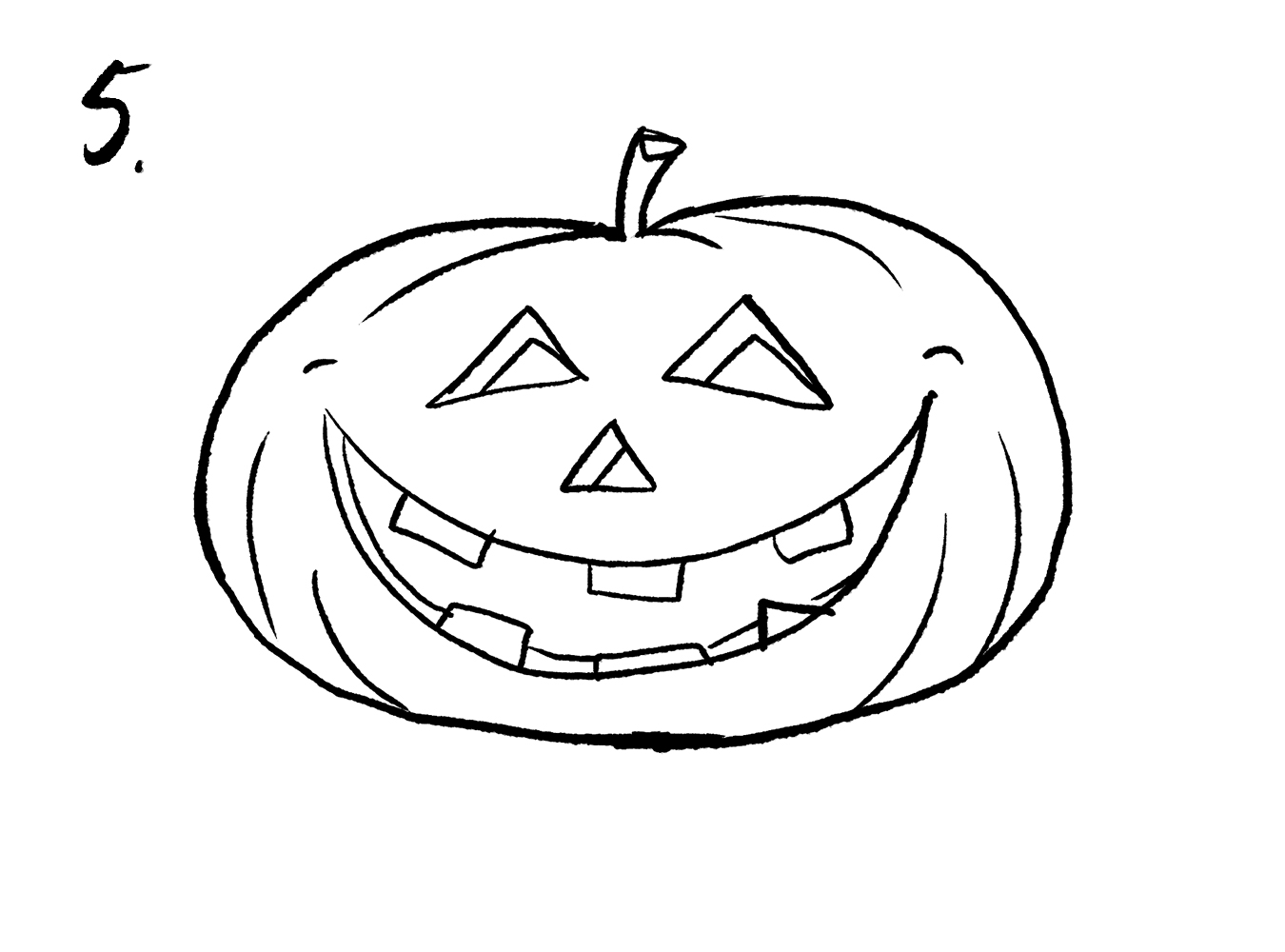 Rita en halloweenpumpa – steg 5