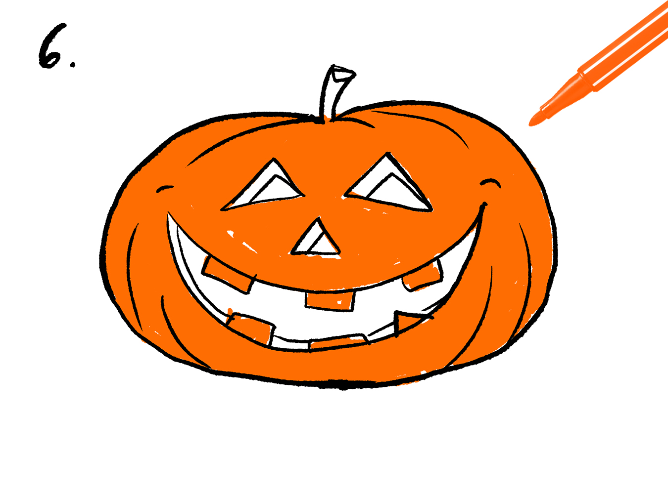 Rita en halloweenpumpa – steg 6