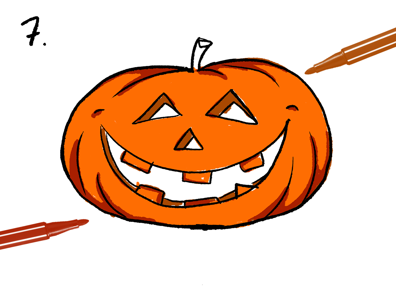 Rita en halloweenpumpa – steg 7