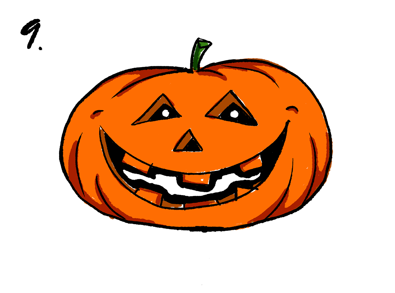 Rita en halloweenpumpa – steg 9