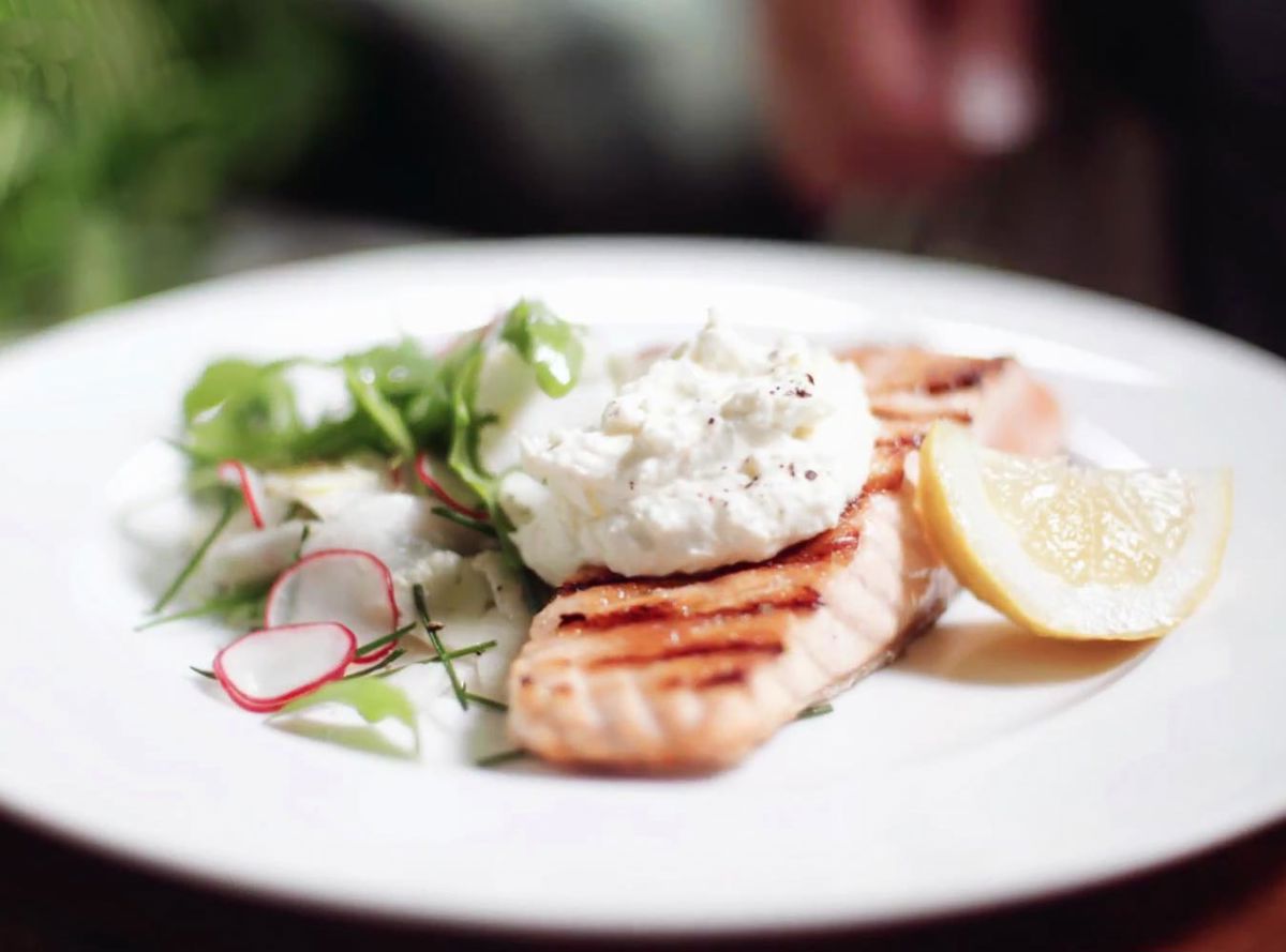 Grillad lax med ostkräm