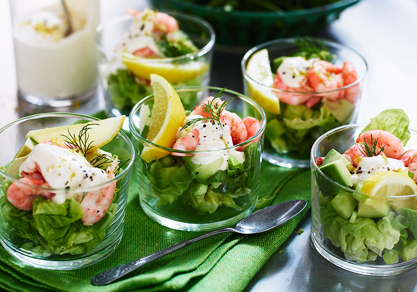 Räkcocktail med citrondressing