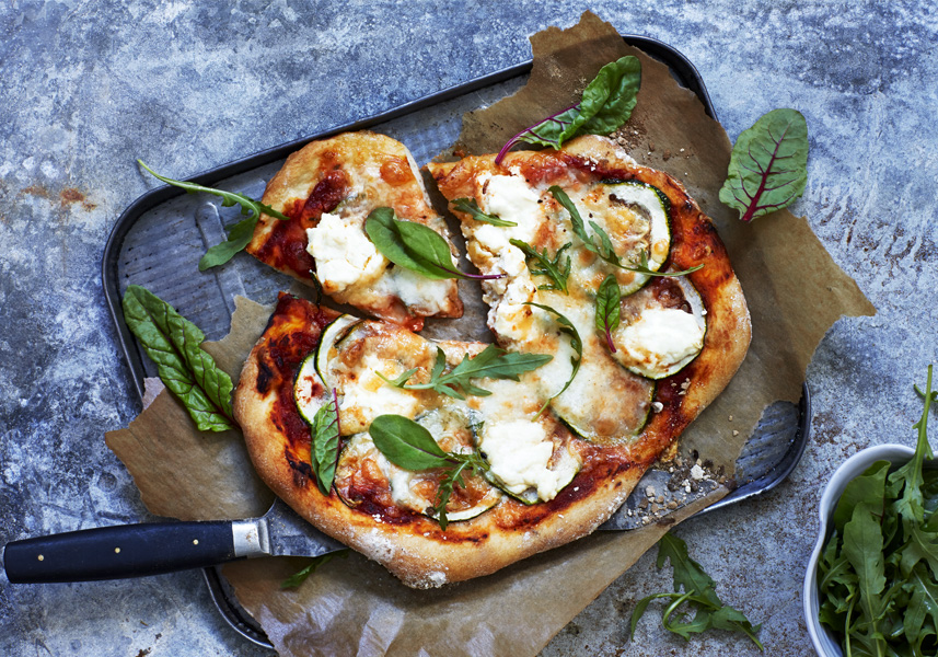 Grillad pizza med zucchini