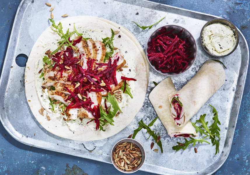 Wrap med kyckling och rucola
