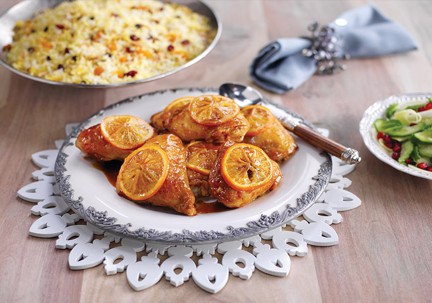 Apelsinbakad kyckling med nötris