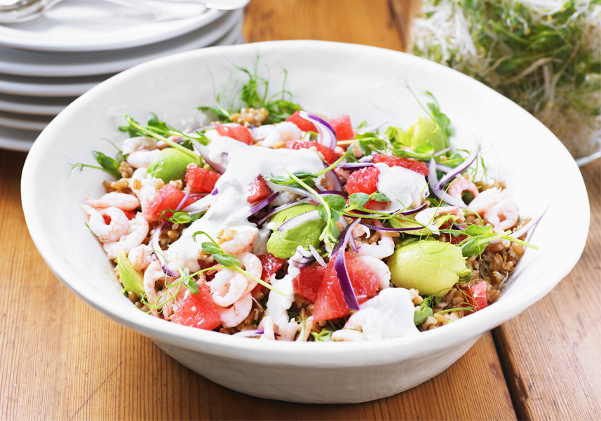 Räksallad med grapefrukt