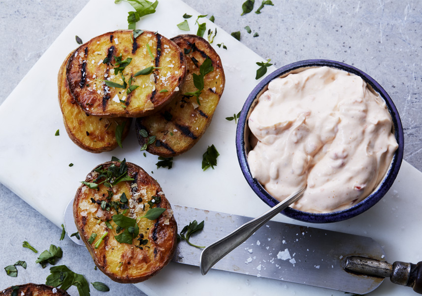 Grillade potatishalvor