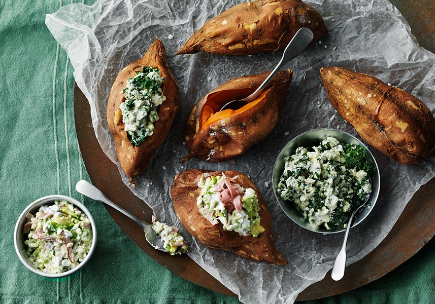 Bakad potatis med två röror