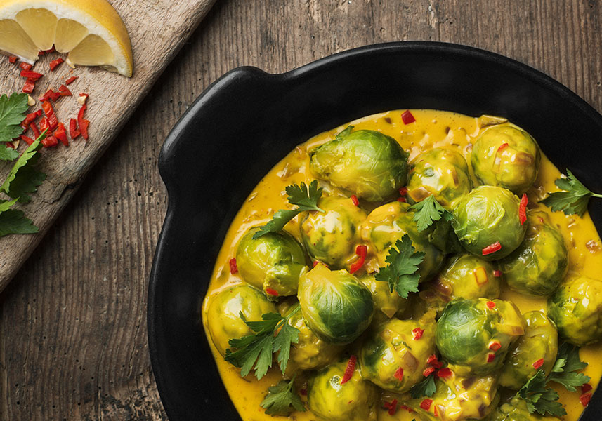 Brysselkål med saffransgrädde 