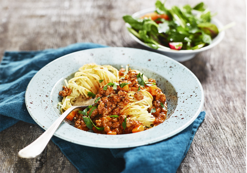 Pasta bolognese med quornfärs