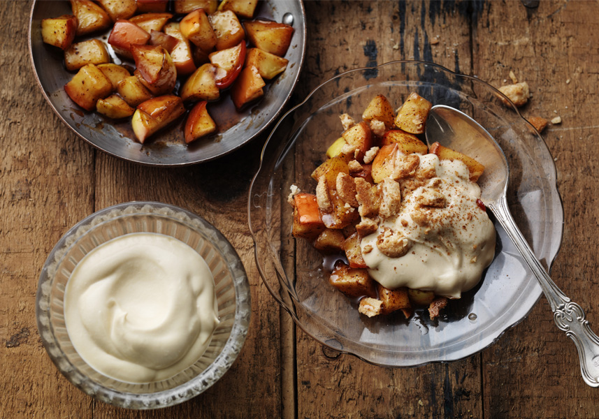 Stekta äpplen med dulce de leche